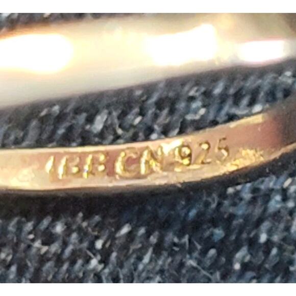 Vintage Adjustable Ring Size 8 Sterling 925 IBB CN Floral Vine Leaf Bi-Pass CZs - Picture 4 of 5